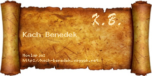 Kach Benedek névjegykártya