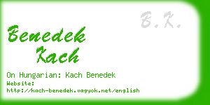 benedek kach business card